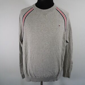 Tommy Hilfiger Sweater Mens XL Pullover Knit Crew Neck Casual Gray Long Sleeve